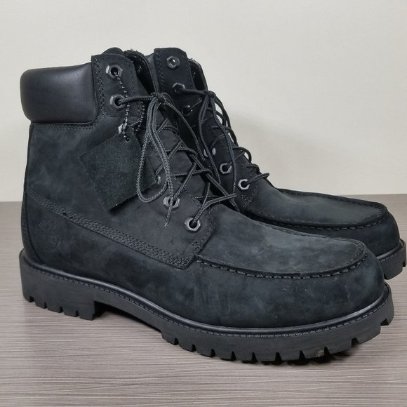 Timberland Icon 6-Inch Moc Fashion Boot, Black Leather, Mens Size Left-8.5 / R-9 - Picture 1 of 12